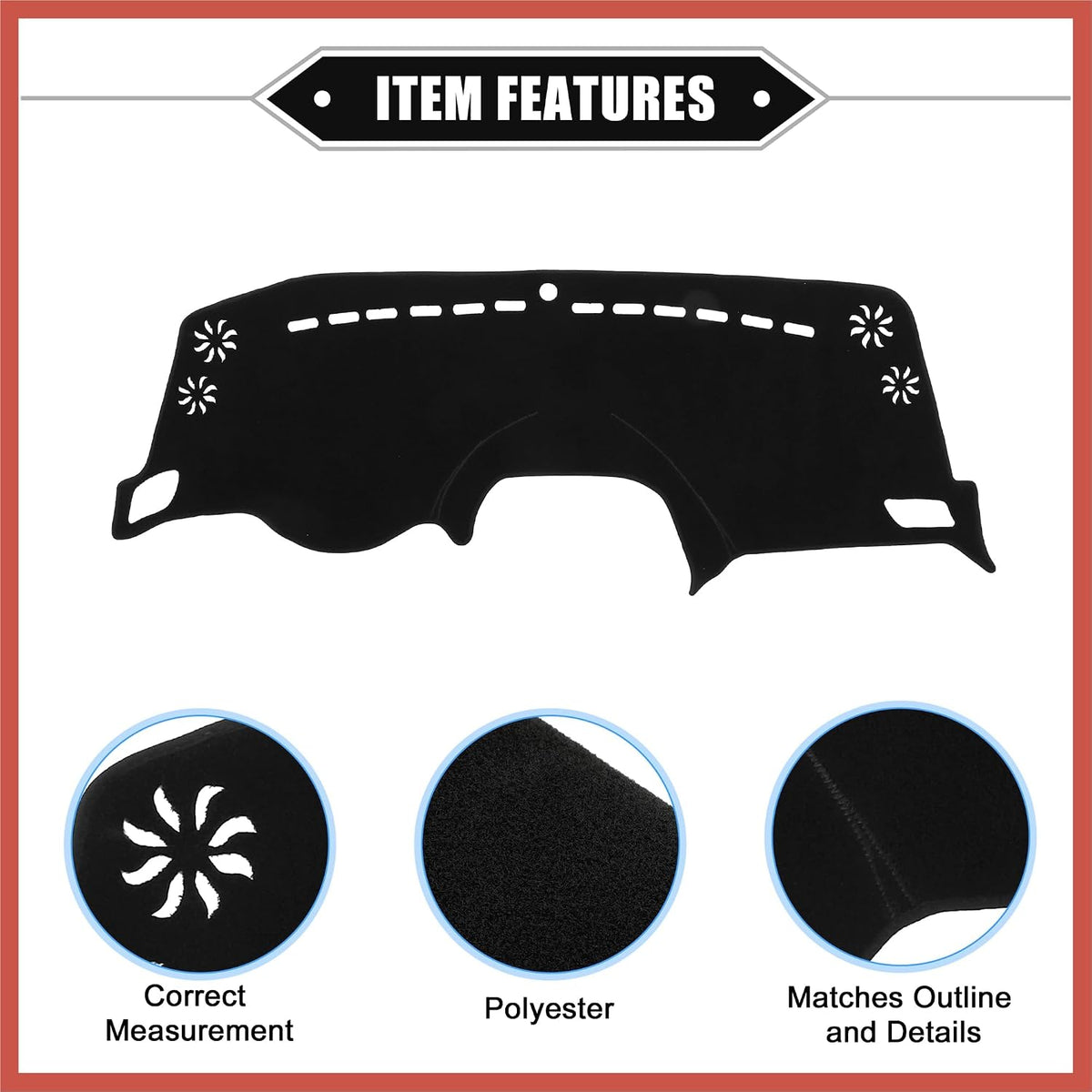 ACROPIX Car Dashboard Cover Mat Compatible for Jeep Renegade 2015-2022, Protective Polyester Black Center Console Interior Trim Dash Board Mat Car Parts