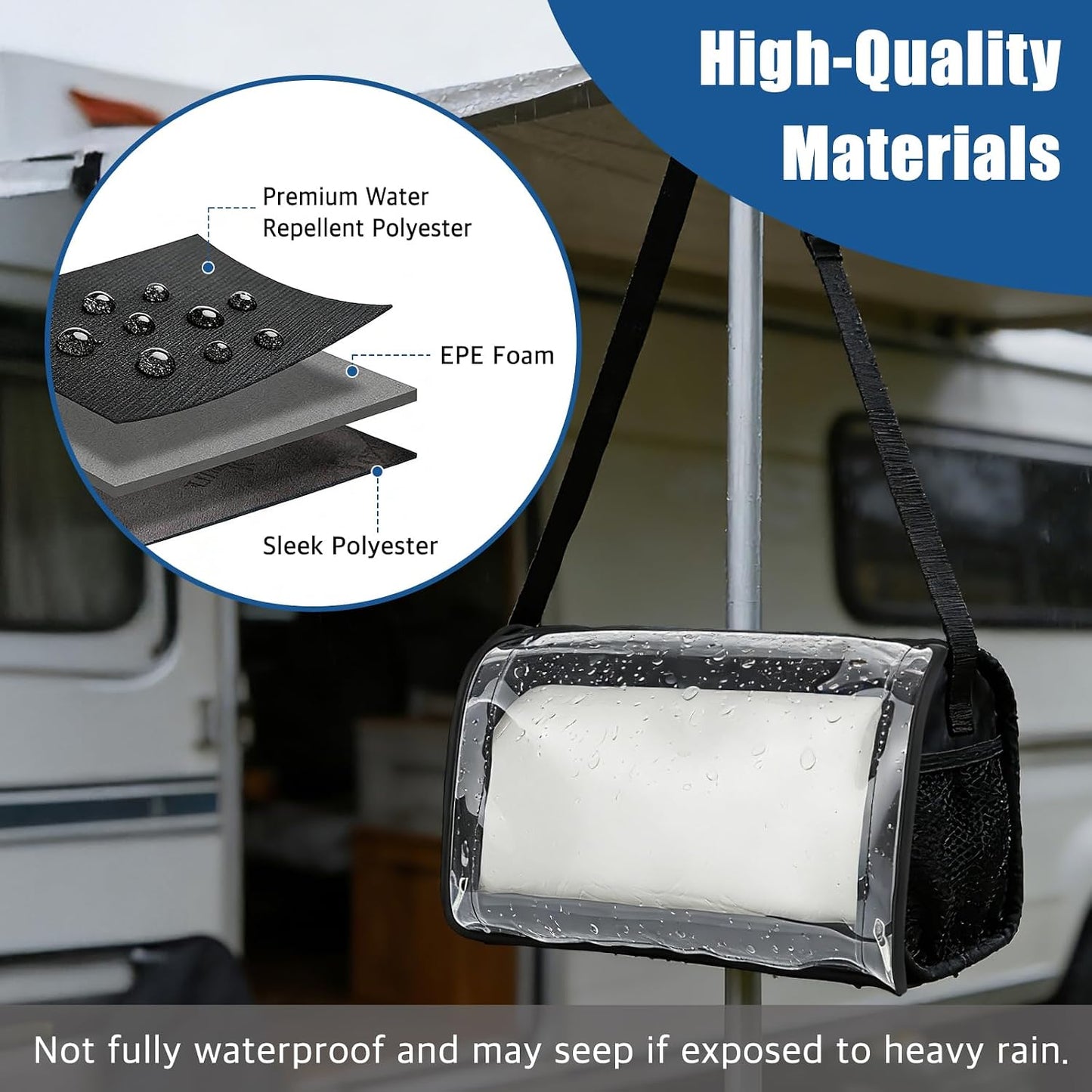 Portable Car Paper Towel Holder: Water-Resistant Toilet Paper Dispenser | No-Drill Over-the-Door Towel Roll Organizer, Multi Use for RV, BBQ, Camper, Boat, Garage, Kitchen Cabinets & Outdoor Fences