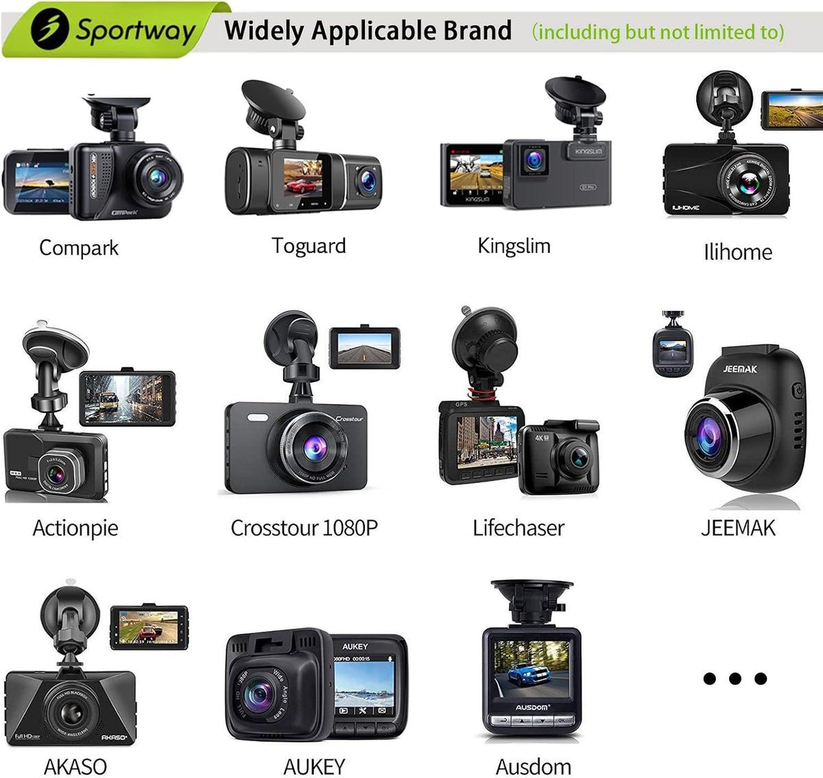 Sportway S80 Mirror Dash Cam Mount Holder, 100% Secure 360° Adjustable View