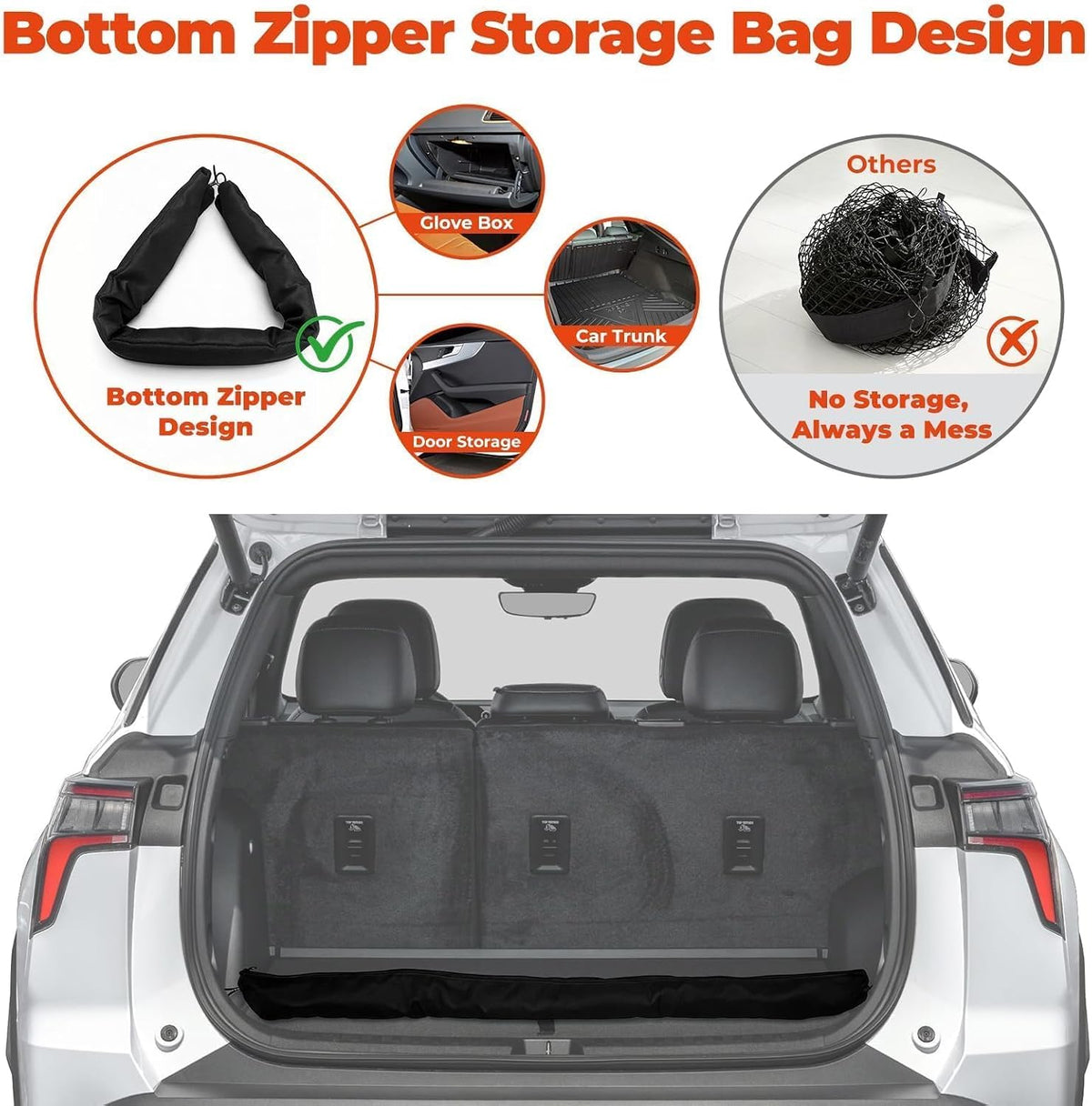 3-Layer Cargo Net for Subaru Forester 2025-2026, Zoned Storage Trunk Net