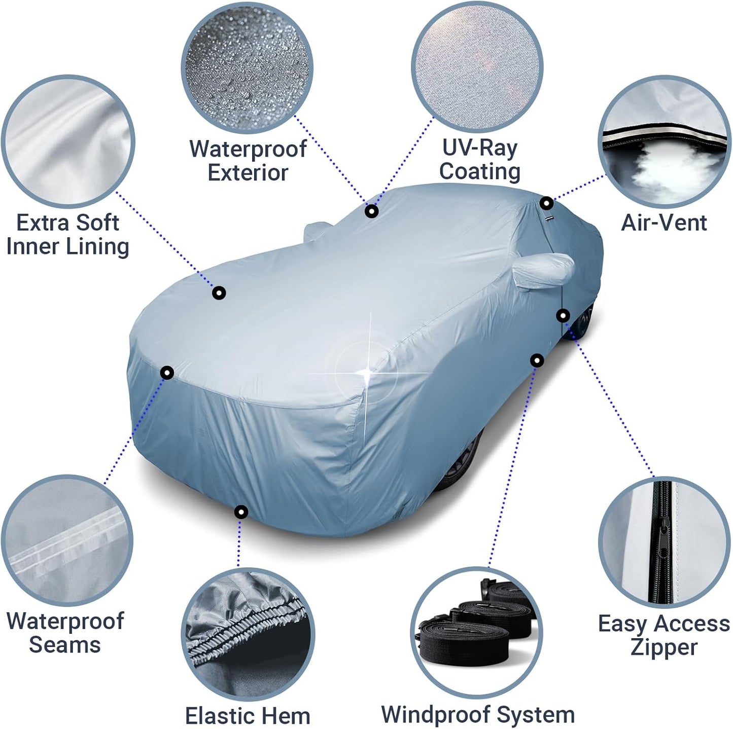 iCarCover Premium Car Cover for 2002-2010 Lexus SC430 Heavy Duty Waterproof All-Weather Automobiles Custom Fit Indoor Outdoor UV Snow Protection Covers with Straps and Bag