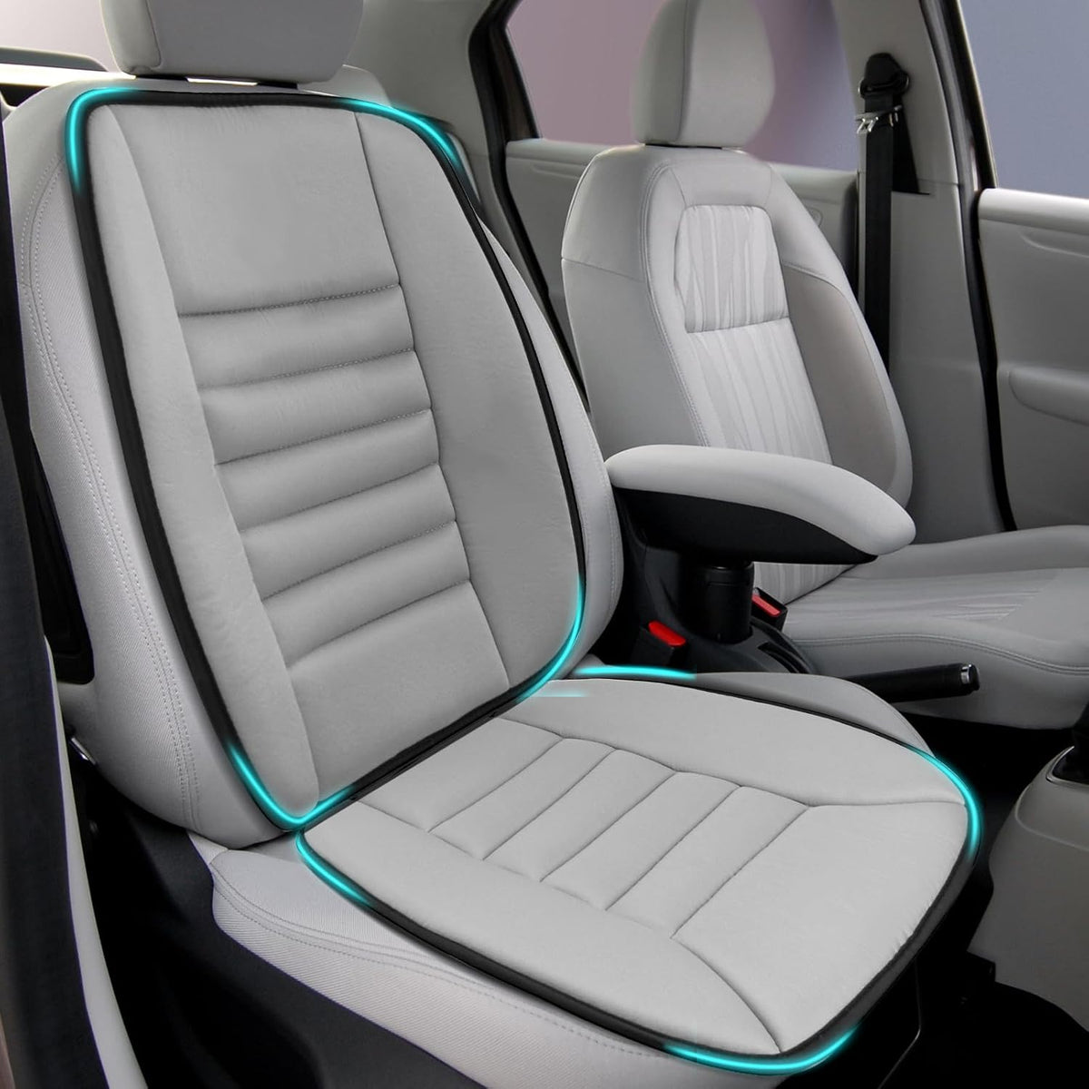 Car Seat Cushion, Memory Foam Cushion with Back Support, Black