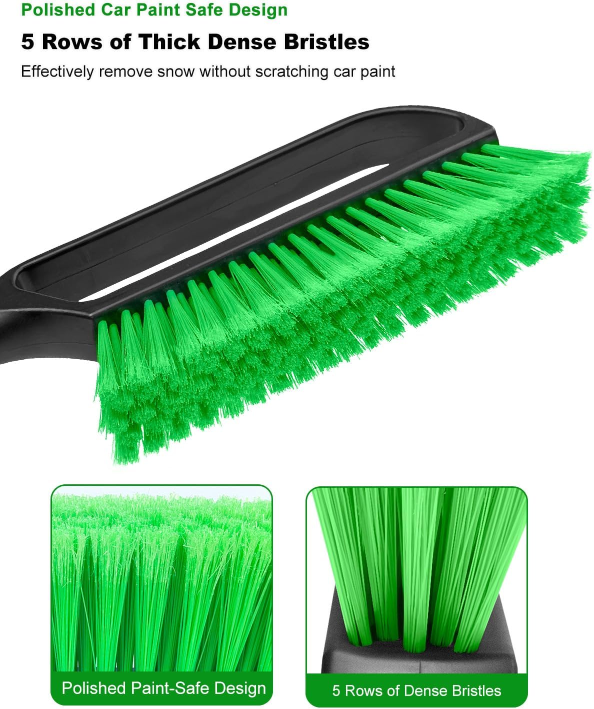 SEAAES 35.5 Inch Snow Brush for Car, Extendable Windshield Ice Scraper with Foam Grip, Snow Scraper Brush for SUV Truck Auto Jeep RV Vehicle Window