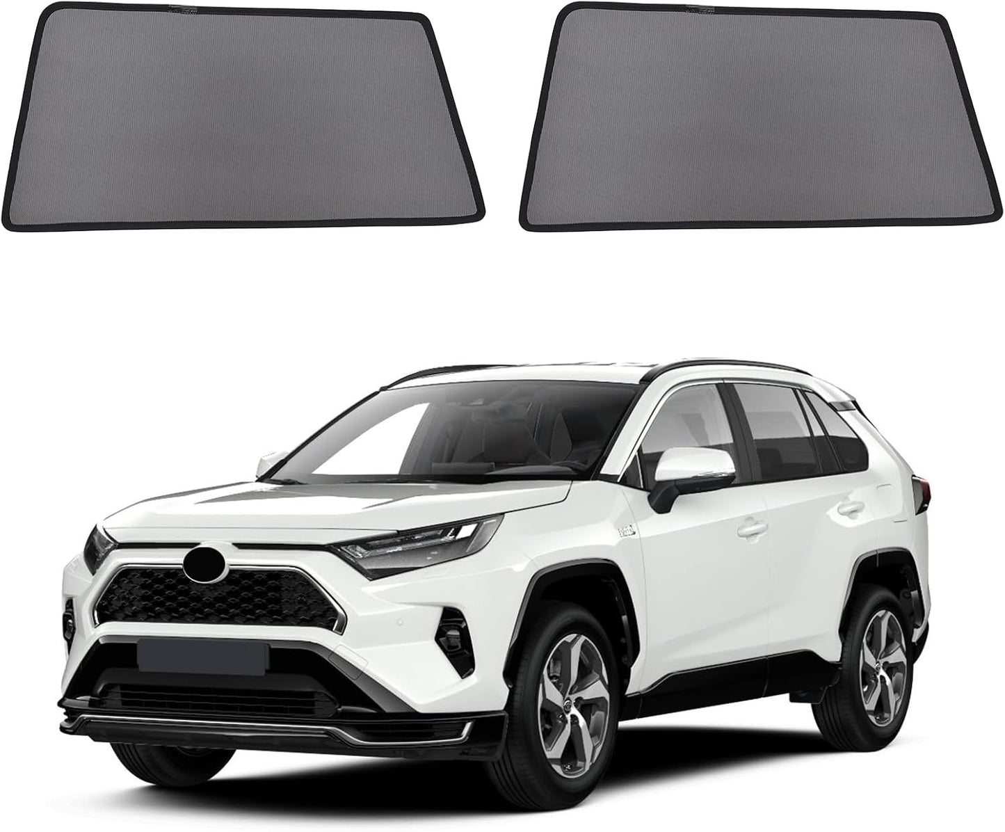 RAV4 Window Shades 2019-2024, Rear Side 2PCS Mesh Set | Custom Fit, Superior Sun Protection, Secure Magnetic Installation, Breathable Mesh, Ideal for Travel & Outdoor Adventures