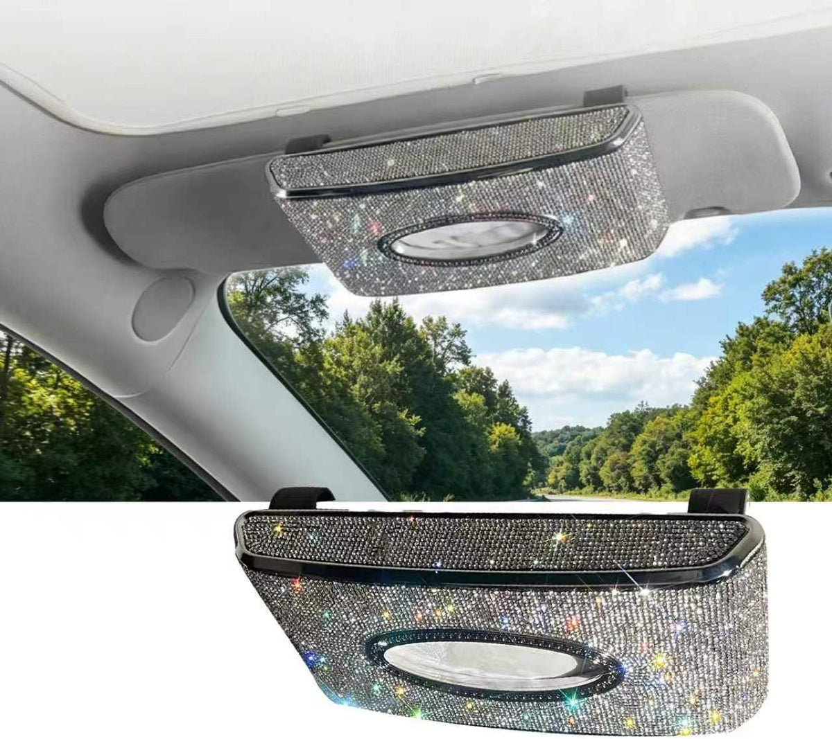 Car Tissue Holder, Visor Tissue Box Holder for Car, White