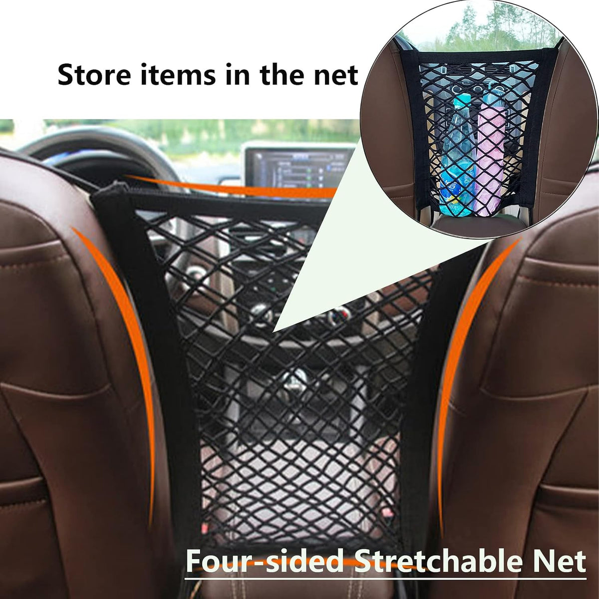 Upgrade Cargo Net for Motorcycle Helmet Storage, 11"X9.8" High-Elastic Double Layer Bungee Net (11x9.8 Inch)