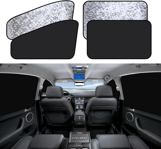 ZATOOTO Side Window Sun Shade - 4 Pack Car Window Covers 99% UV Light Block Car Curtains Magnetic Side Window Sun Shade Keeps Cooler for Breastfeeding, Taking a nap, Changing Clothes, Camping