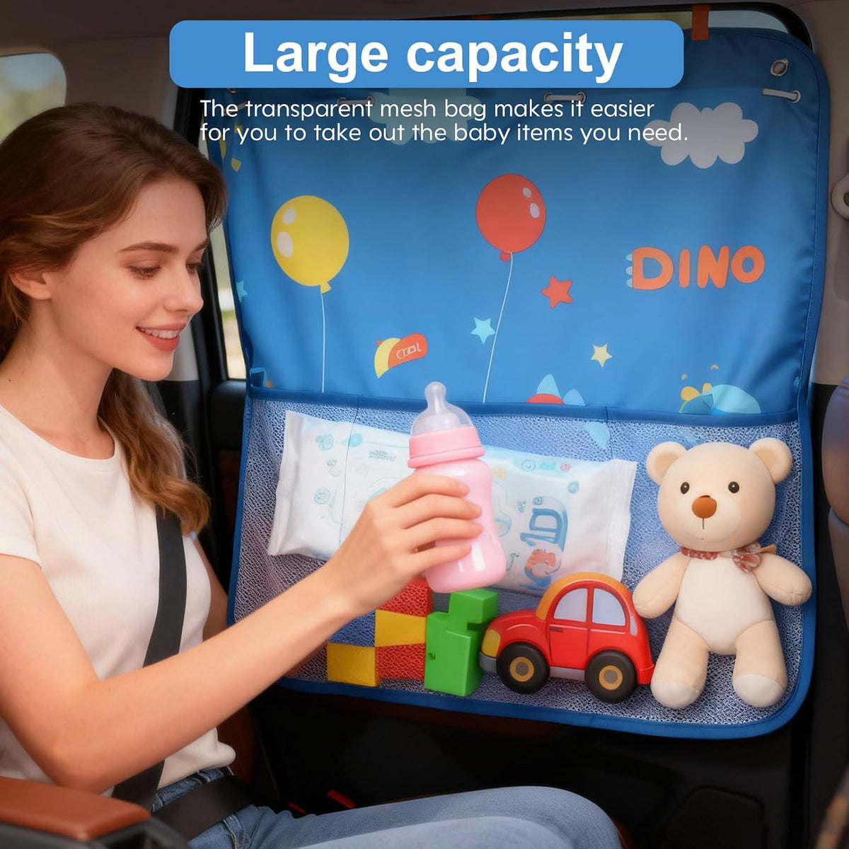 2 Pack Suction Cups Baby Car Back Seat Sun Shade Side Window Cartoon
