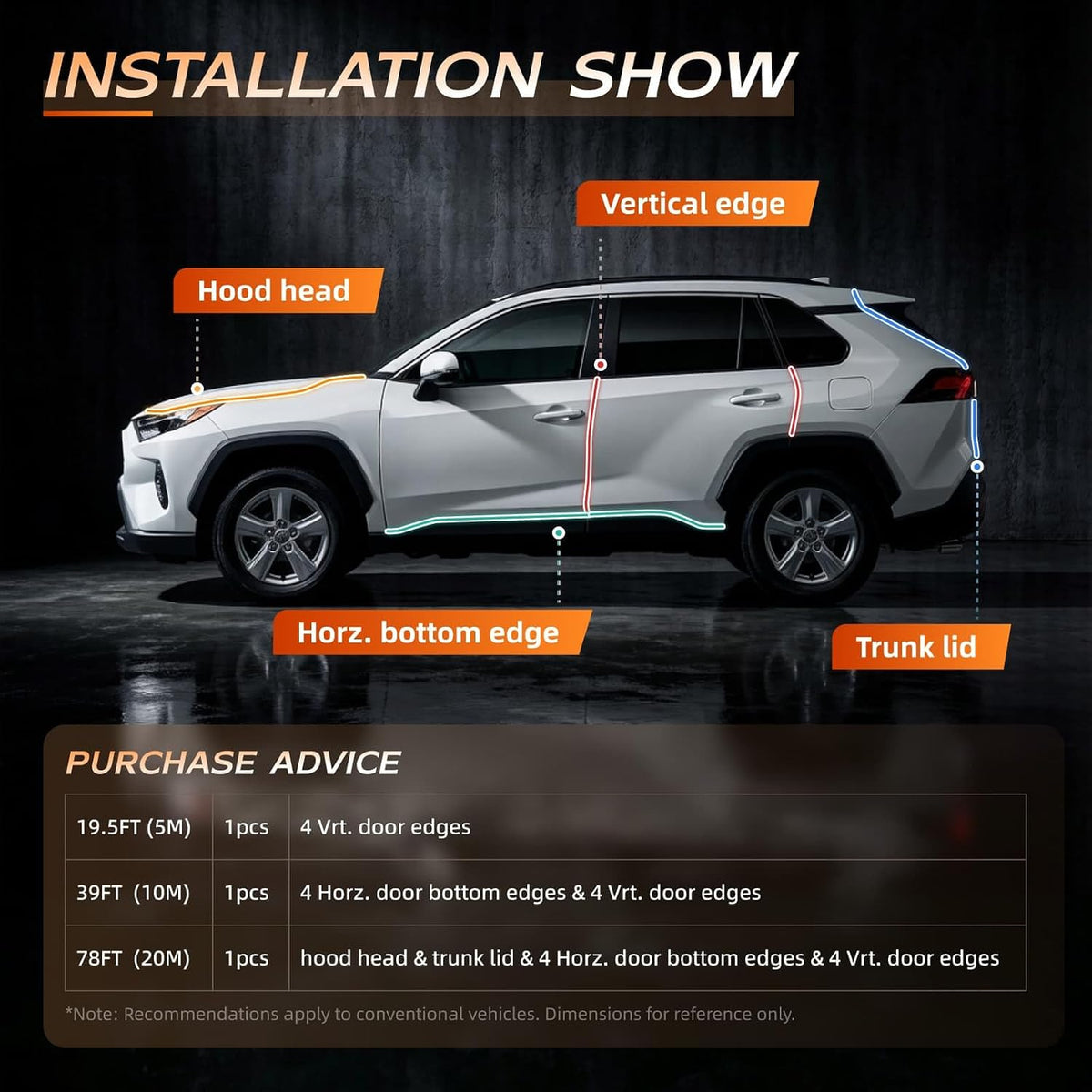 16.5FT(5M) U Shape Car Door Edge Guards Black compatible with Toyota RAV4 2025 2024-2016 LE XLE Hybrid Adventure Prime U-Shaped Automotive Trim Car Door Edge Protector No Glue Required, Fade-Resistant