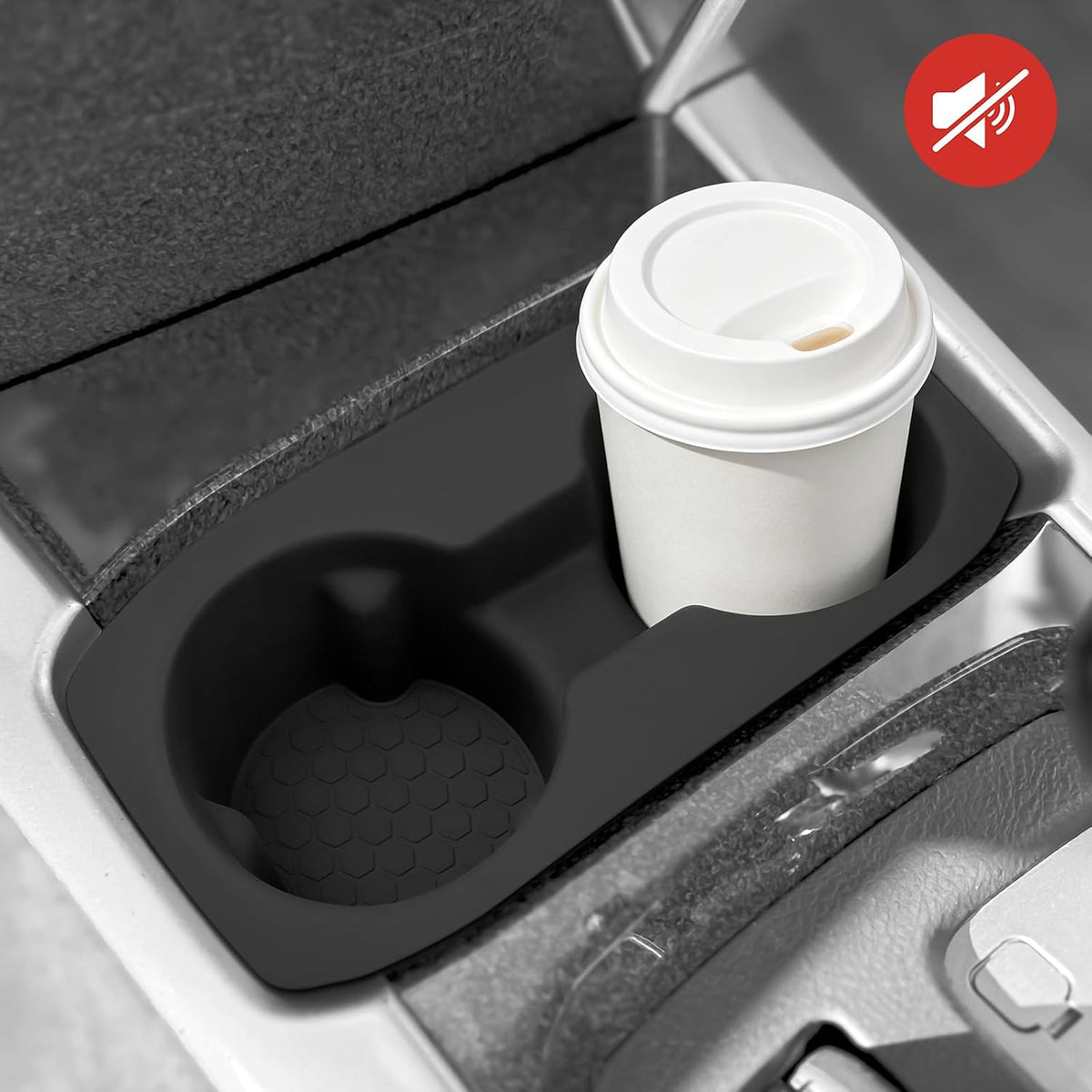 Hellet Car Cup Holder Compatible with Toyota 2003 2004 2005 2006 2007 2008 2009 4Runner Accessories Silicone Material OEM Style Inserts Center Console Organizer
