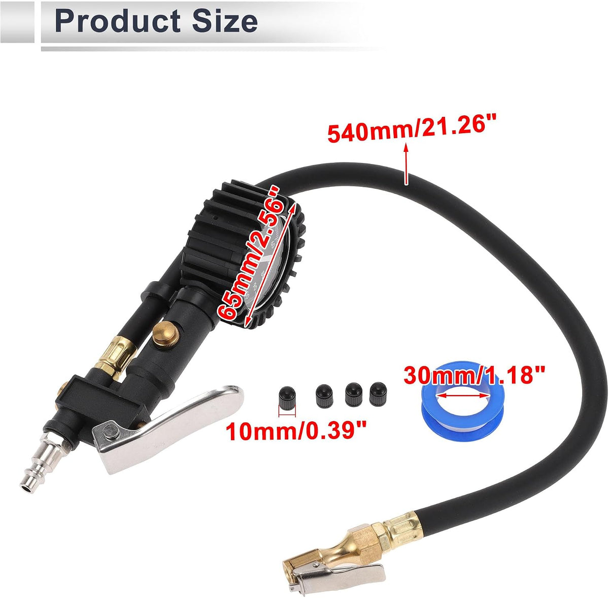 1 Set Universal Tire Pressure Gauge 0-100PSI 2.56 Inch Digital Pressure Gauge Tyre Air PSI Meter for Motorcycle SUV Truck