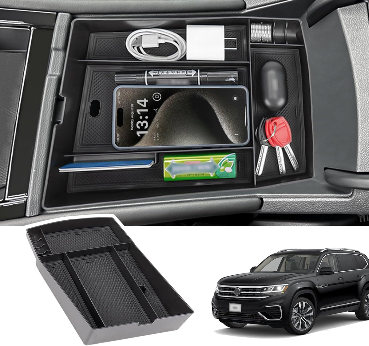Center Console Organizer for 2024-2026 VW Atlas/Cross Sport