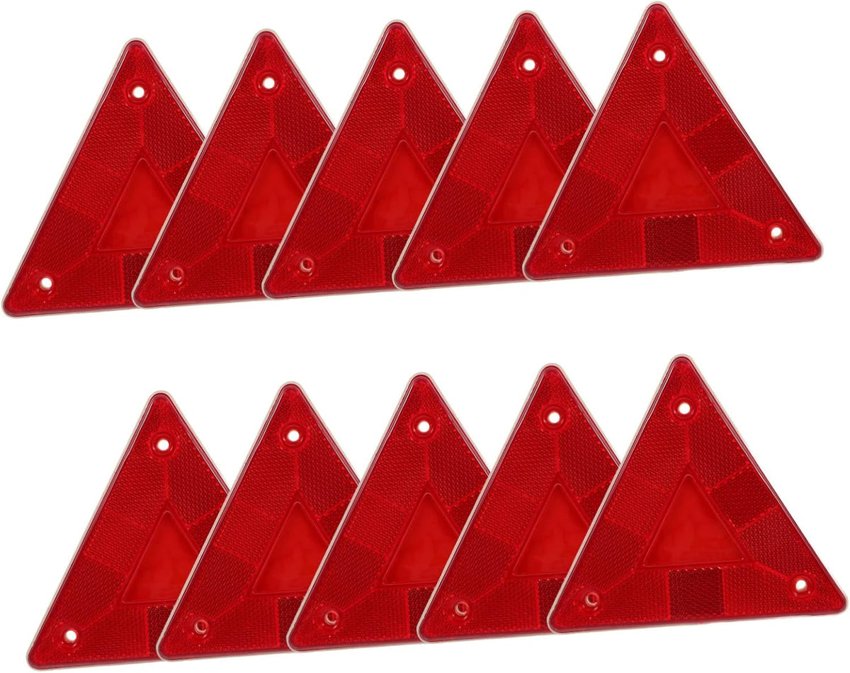 10 Pack Warning Triangle Reflective Road Safety Sign with Plastic