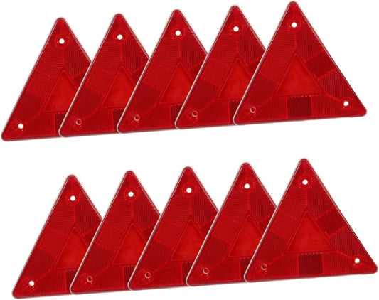 10 Pack Warning Triangle Reflective Road Safety Sign with Plastic