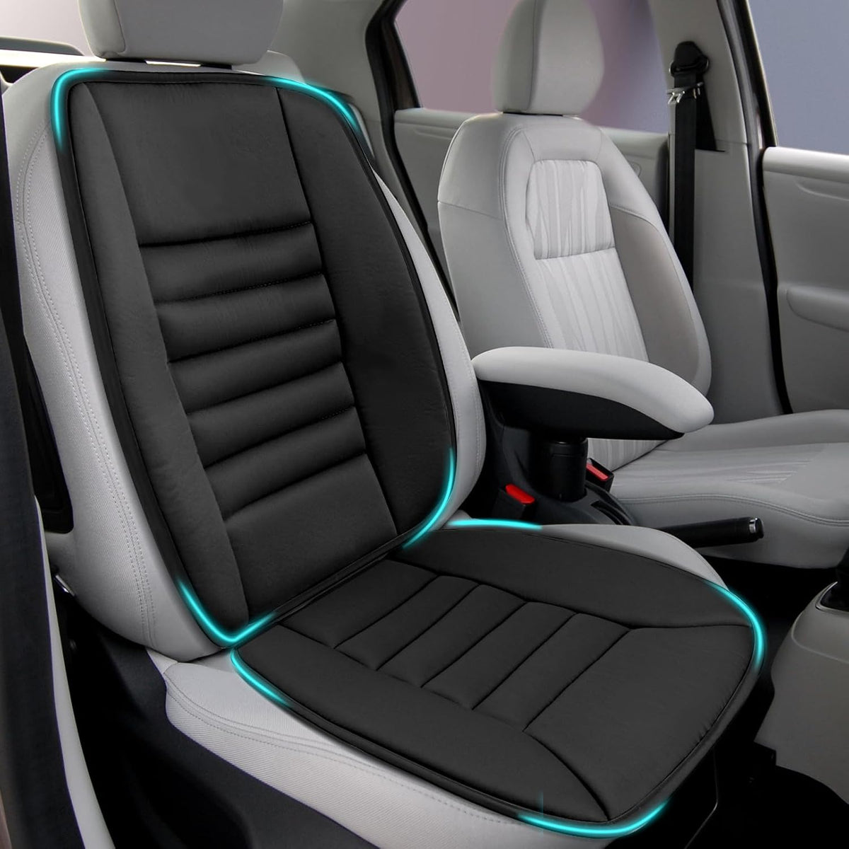 Car Seat Cushion, Memory Foam Cushion with Back Support, Black