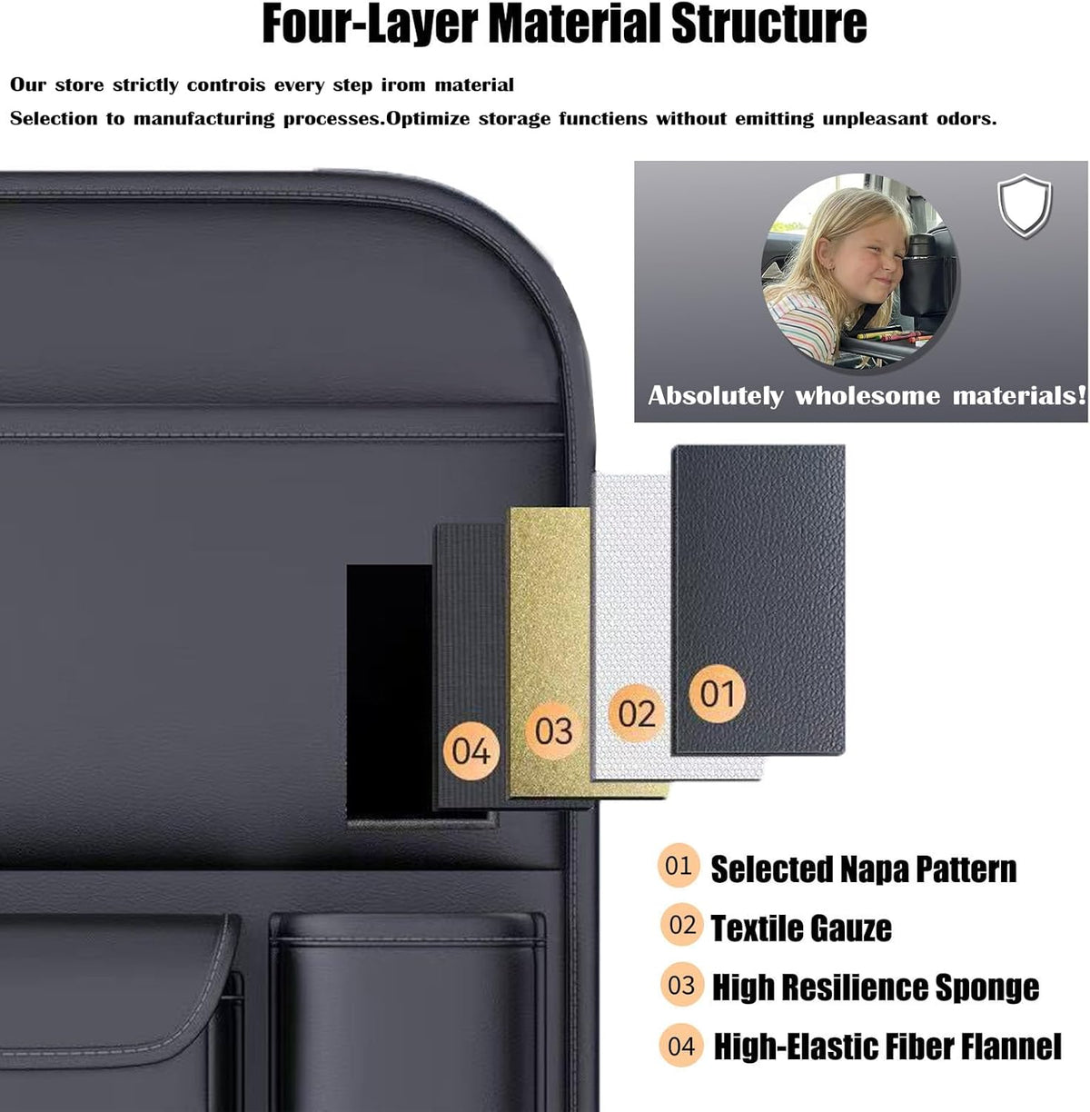 1 Pack - Car Organizer, Back Seat Car Organizer, Back Seat Organizer, Seat Organizer, Car Organizer and Storage Box.(Brown)