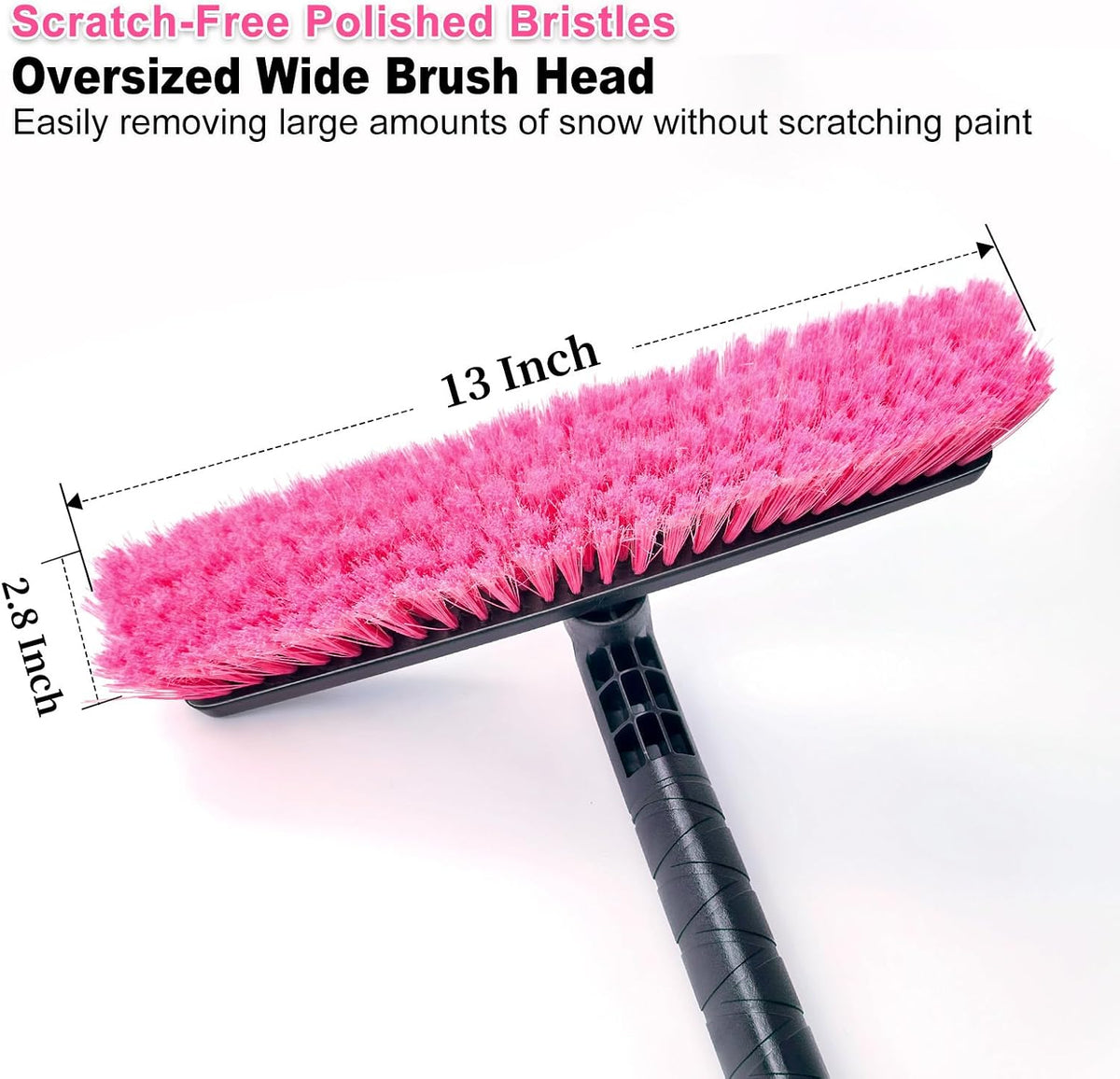 48 Inch Long Ice Scraper with Snow Brush Extendable 360° Pivoting