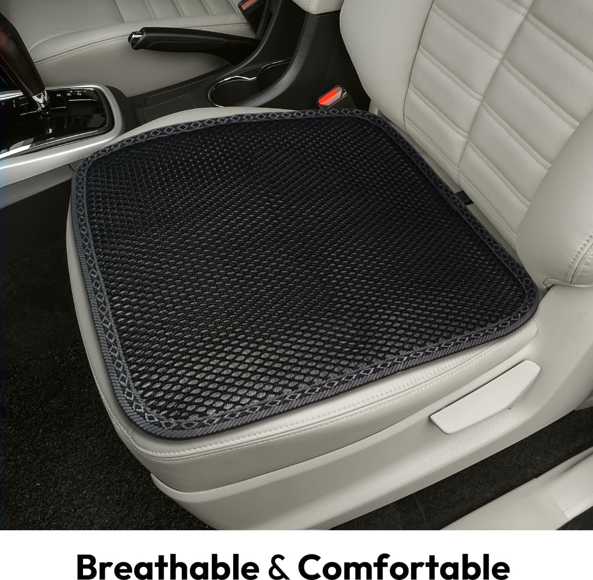 carrotez Cool & Breathable 3D Air Mesh Car Seat Cushion 17.8" x 17.8" Black