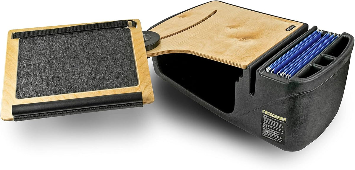 AutoExec Reach Car Desk for Your Vehicle Workstation and Mobile Office, Front Seat, Natural Birch