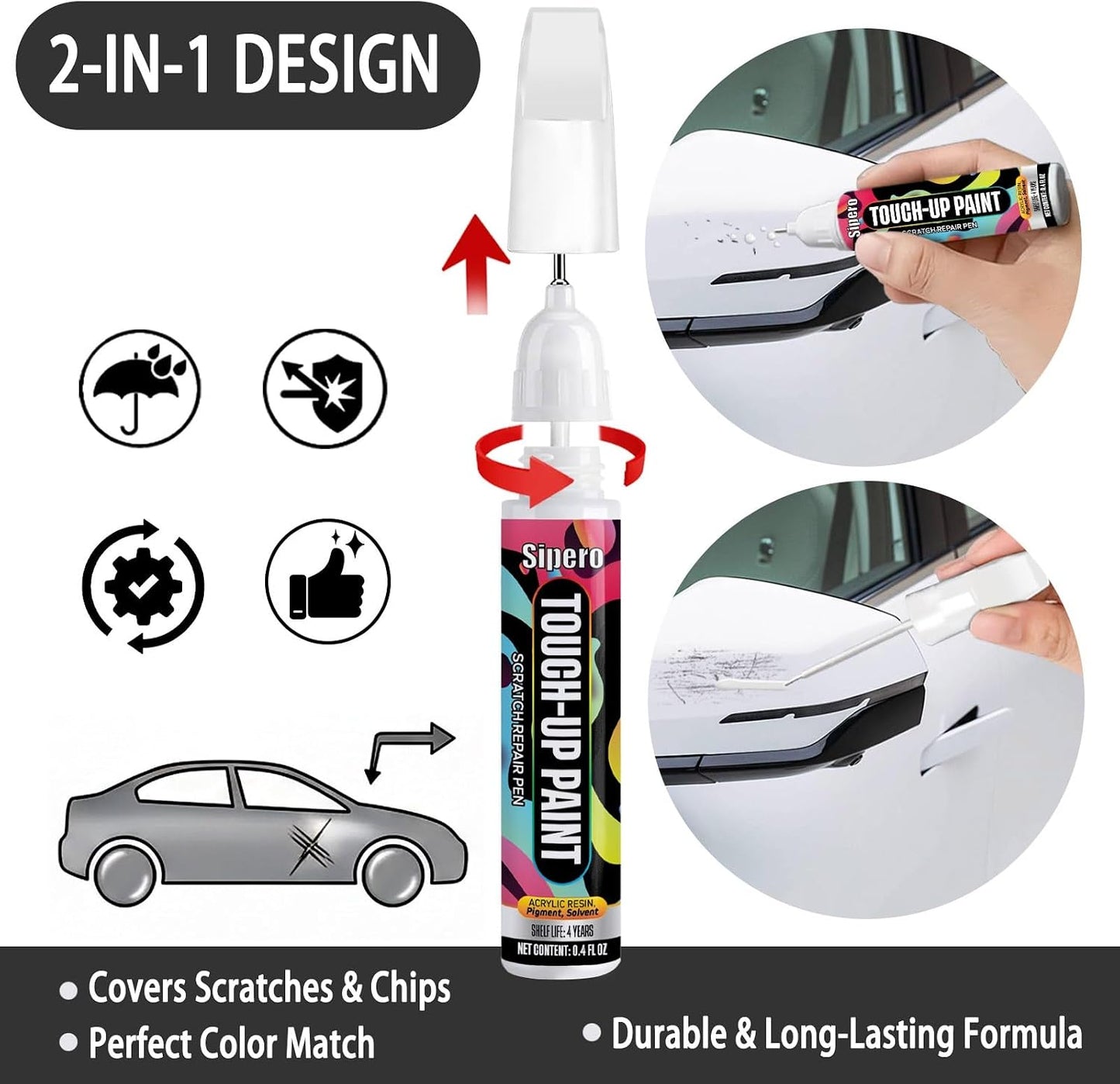 Silver Zynith (PSE/SSE) for Jeep Touch Up Paint Pen - Exact OEM Match for Chips & Scratches - Compatible with Grand Cherokee, Wrangler, Compass