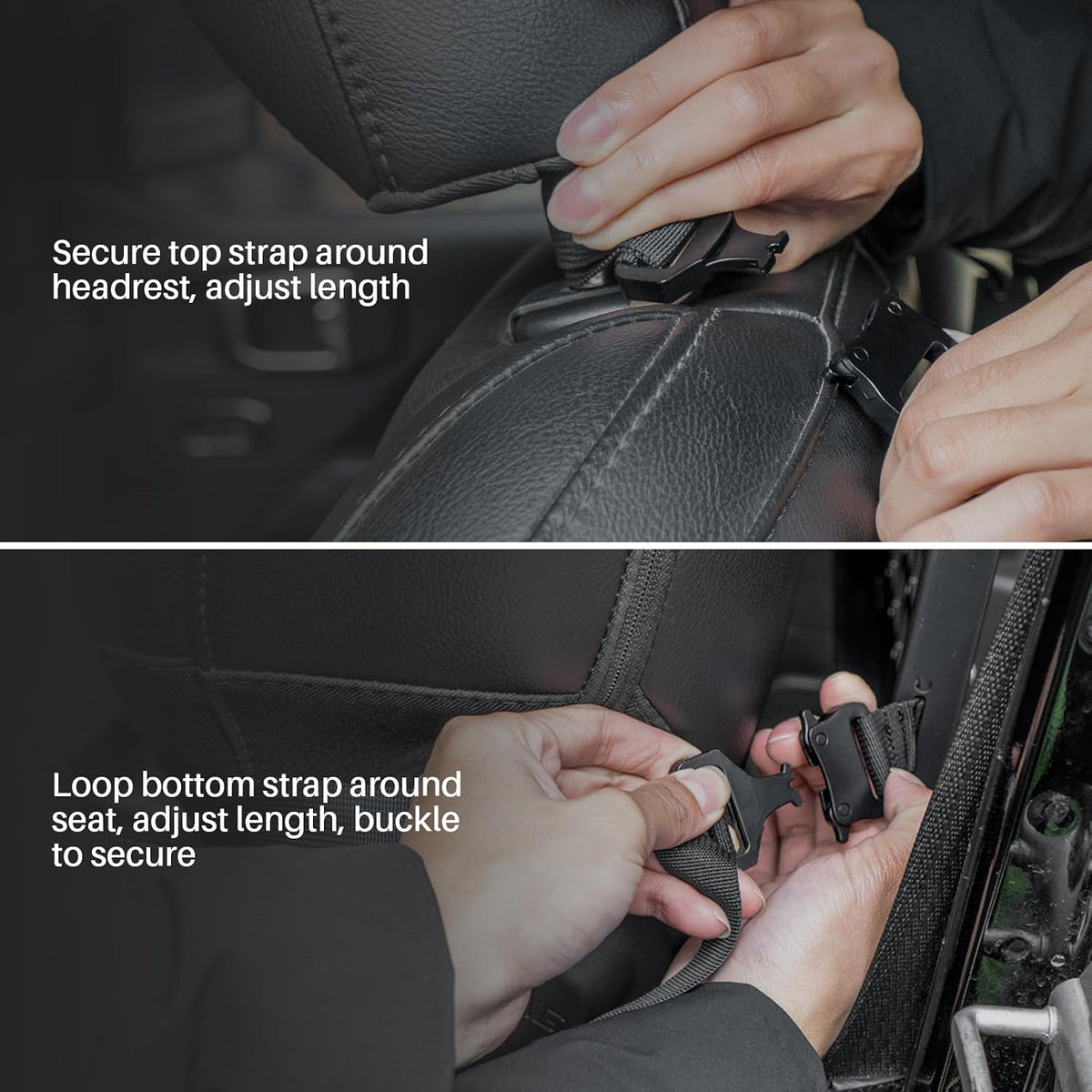 Car Back Seat Organizer, Tactical Rigid MOLLE Panel with Food Tray