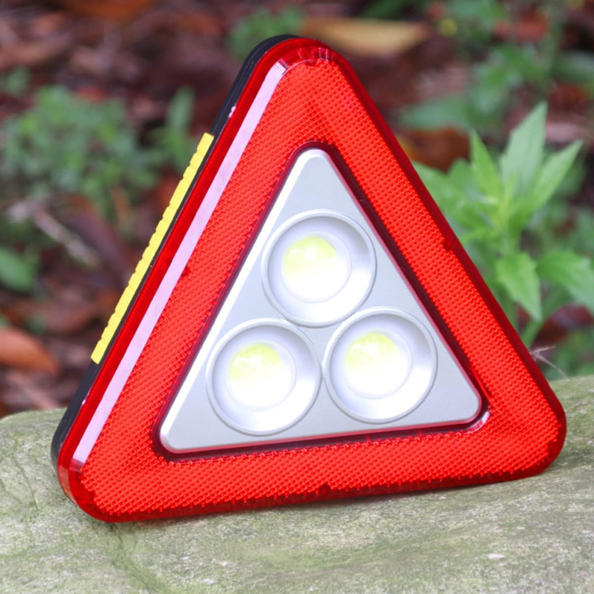 Led Warning Triangle with Bright Reflective Design Emergency Car Signal Sign for Roadside Assistance Lightweight Durable Battery Operated Batteries Not Included