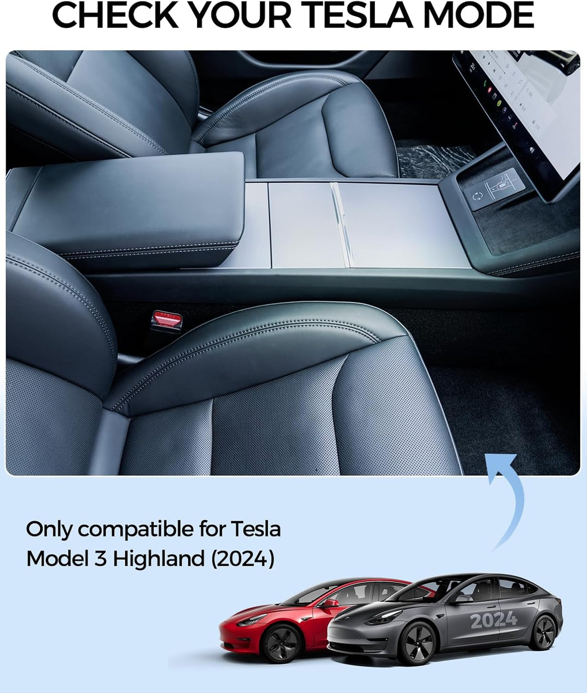 KYX Center Console Organizer Tray for Tesla Model 3 Highland Accessories 2024 Armrest Hidden Drawer Storage Box Cup Holder for Tesla Model 3 Accessories 2024