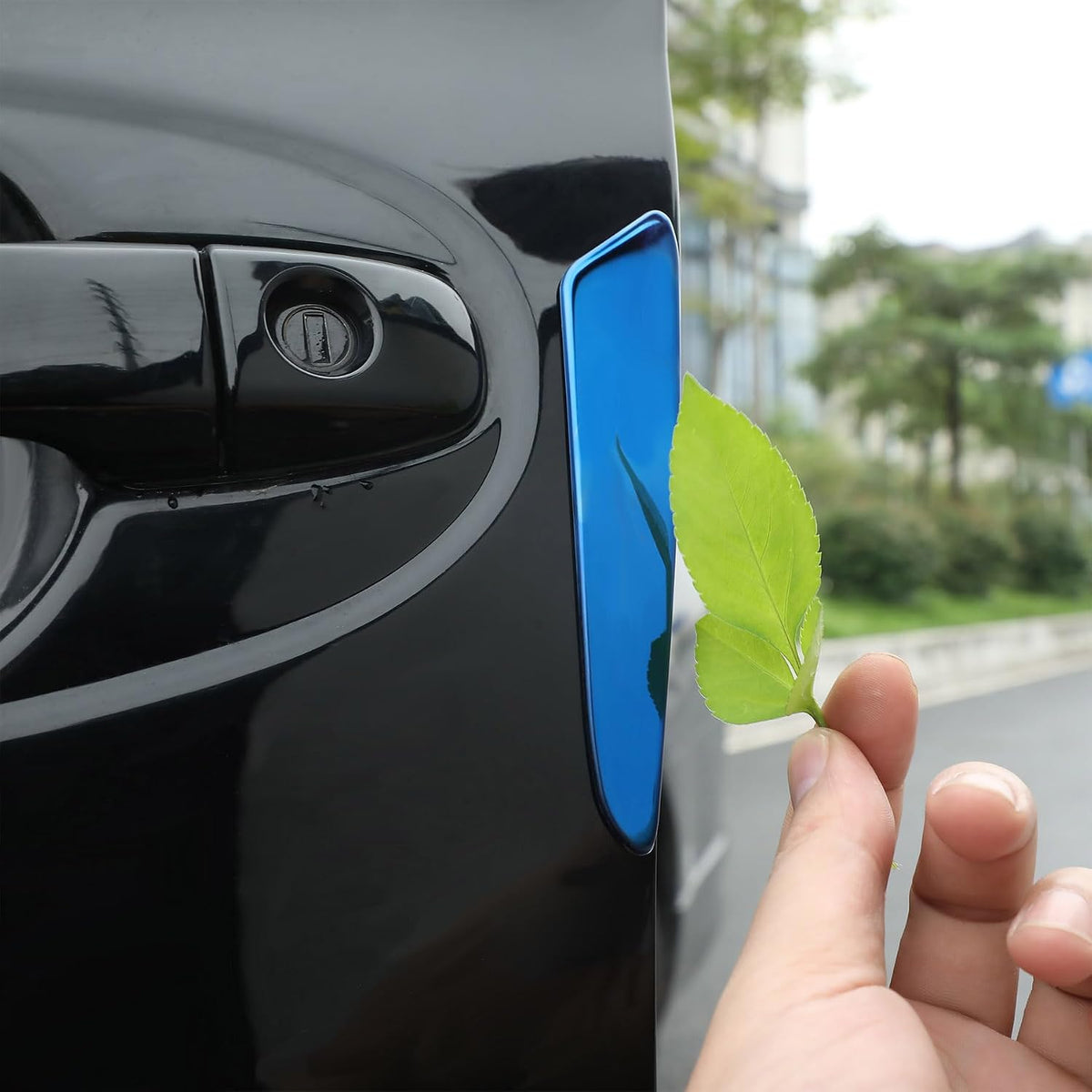 Car Side Door Edge Guards Protector Scratch Guard for Car,Sedans,Truck,SUV(Stainless Steel,4 Pieces) (Glossy Blue)