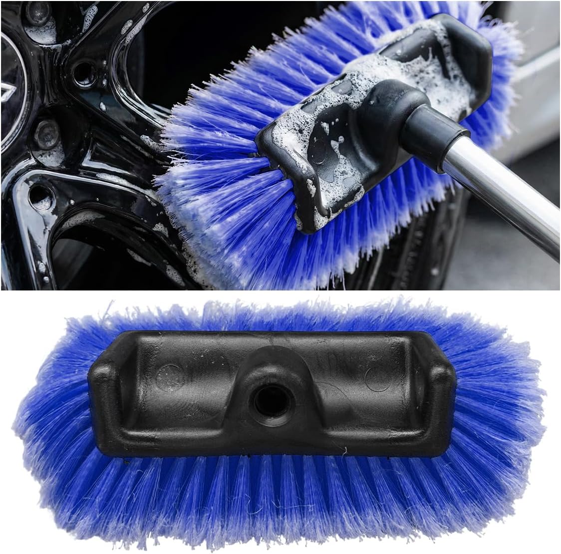 11" Car Wash Brush Head, Soft Bristle Auto Cleaning Brush (Blue)