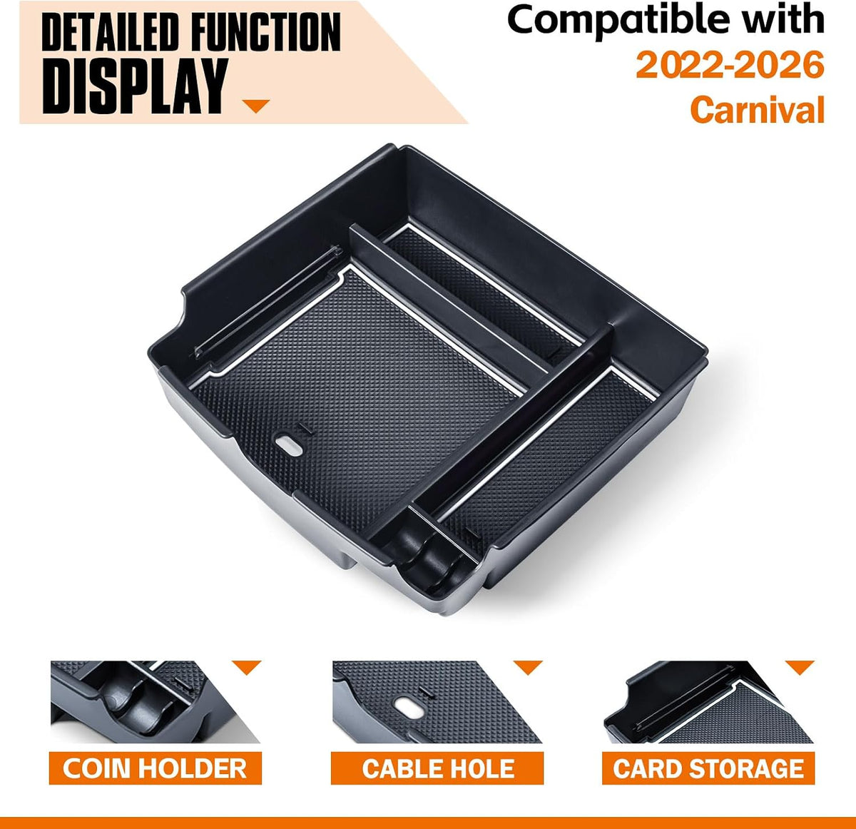TACORBO Center Console Tray for Kia Carnival 2022-2026