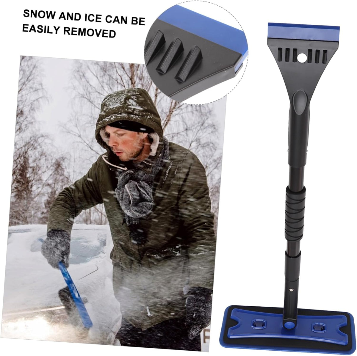 Automotive Snow Removal Tool Snow Brush and Ice Scraper Set Easy to Assemble