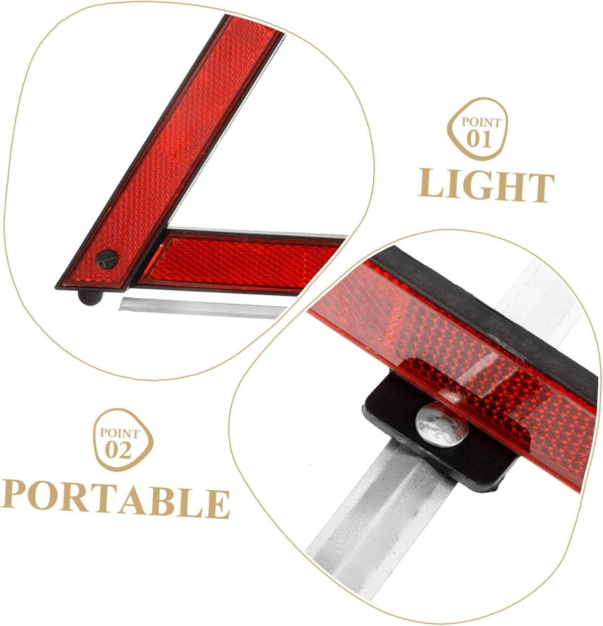 3pcs Reflective Safety Triangles ABS Emergency Road Parking