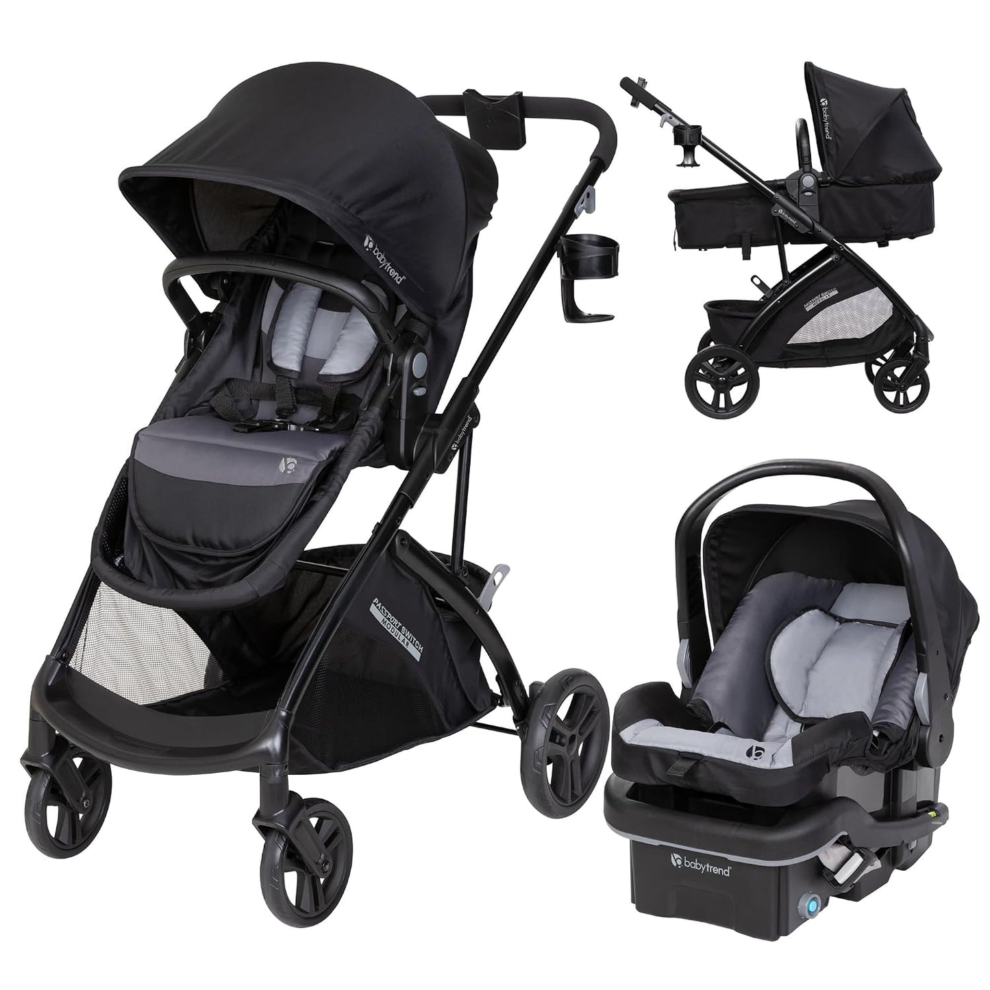 Baby Trend Passport Switch Modular Travel System, Bassinet & Lil Snooze Deluxe III Nursery Center