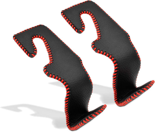 MECHCOS Car Seat Headrest Hooks for Car Back Seat Organizer Hanger Storage Hook Holder for Car SUV Organization Purse Shopping Groceries Bag Handbag, Black &amp; Red, 2 Pack