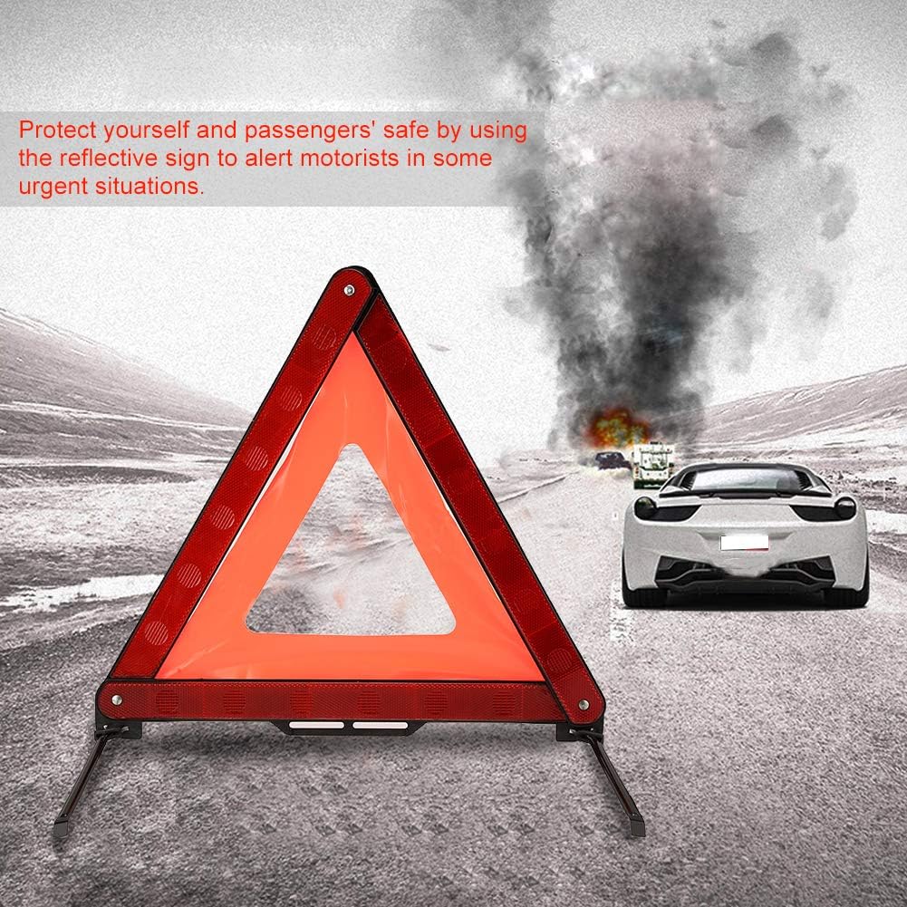 Triangular Road Safety Reflectors, Foldable Triple Warning Triangle Emergency Warning Triangle Reflector Safety Triangle Sign Vehicle Safety Parking Sign