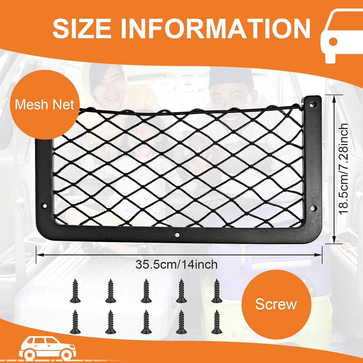 Frienda 4 Pcs Bungee Net Pocket Framed Mesh Car Boat RV,14 X 7.3 Inch