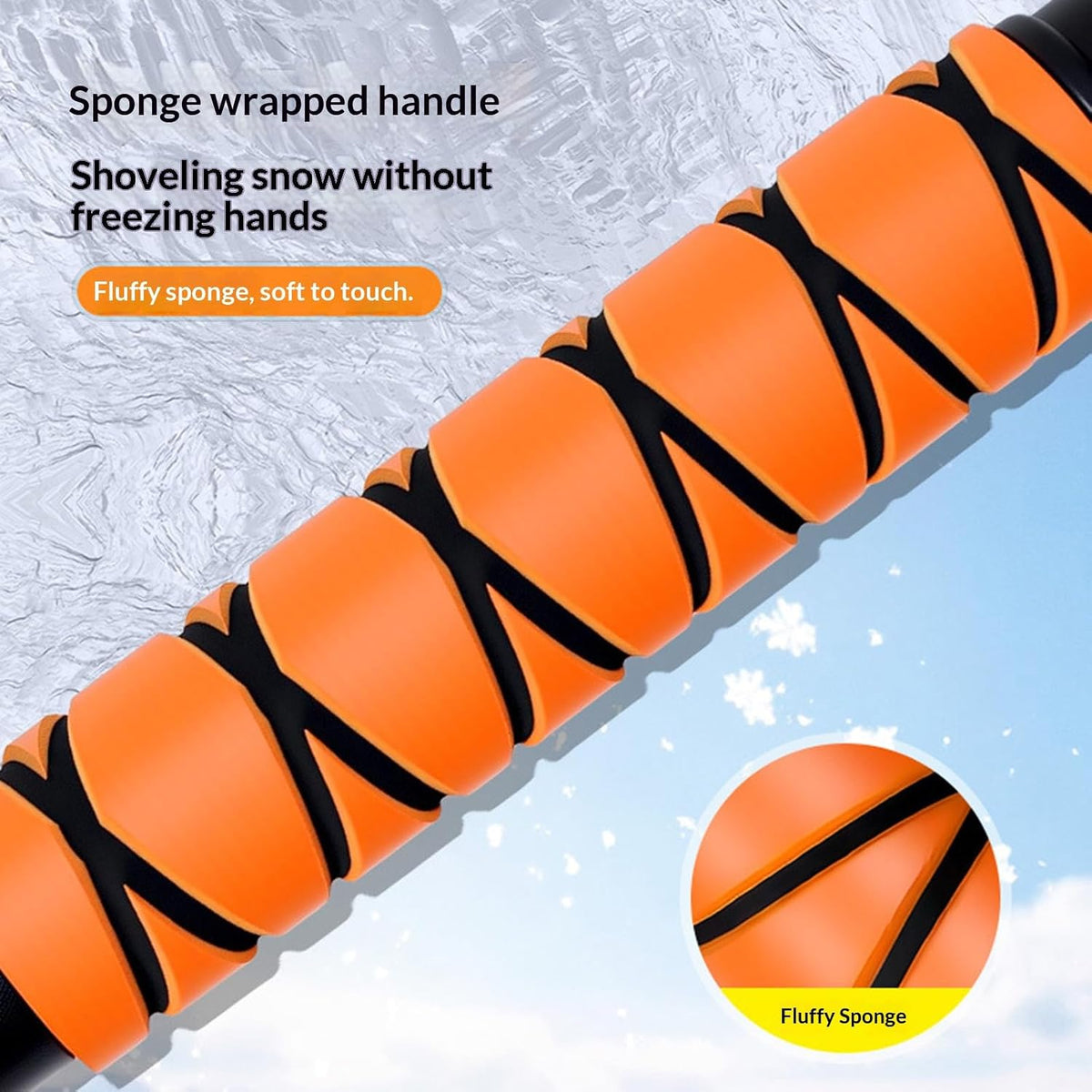 2-in-1 Snow Brush for Car with Ice Scraper Extendable & Removable 360° Pivoting Brush Head, EVA Foam Grip for SUV, Trucks, Auto