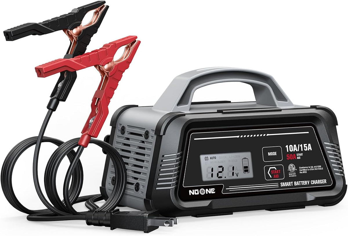 NOONE 10A/15A Smart Battery Charger - 6V/12V Fully Automatic Maintainer