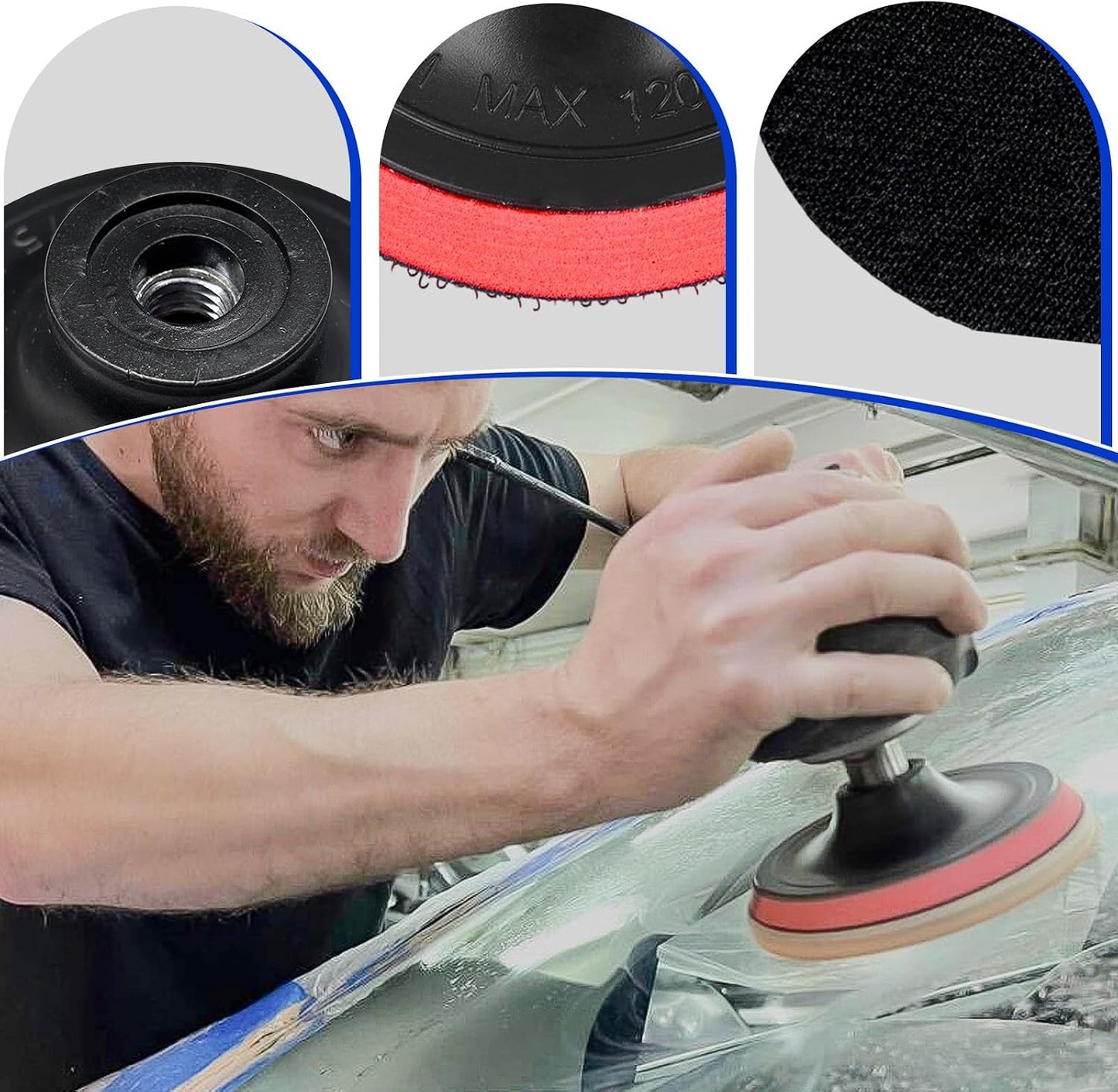 Glass Polishing Kit, Car Windshield Scratch Remover Polish Pads Kit with 100g Cerium Oxide Powder, Universal Wool Polishing Wheel Set for Auto Glass Window Windscreen