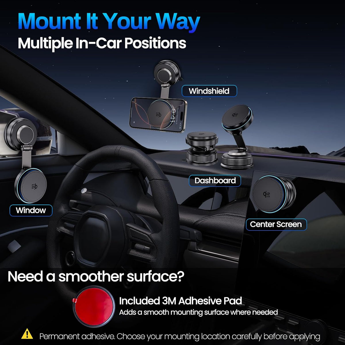 MagSafe Car Mount Charger - Qi2.2 25W Fast Wireless Charger