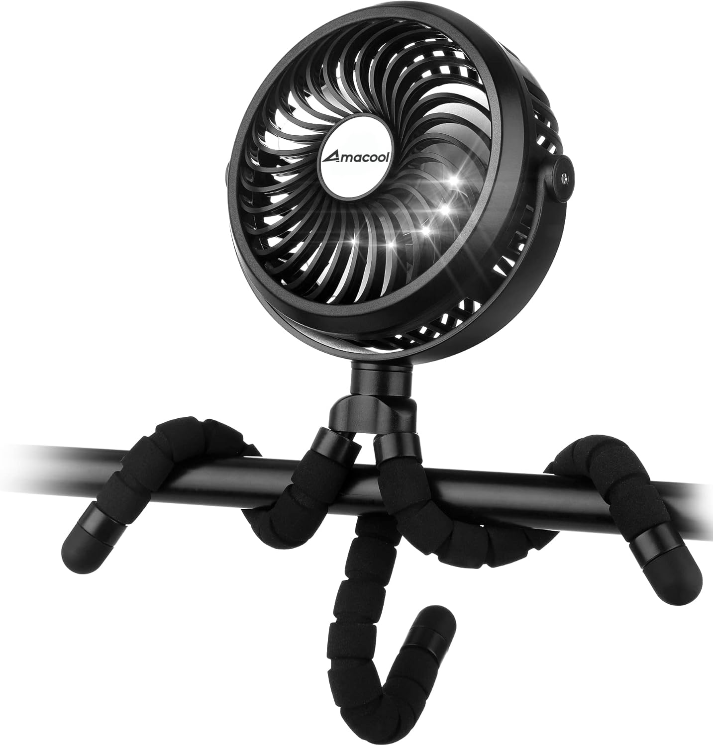AMACOOL Battery Operated Stroller Fan, Baby Travel Essentials for Beach Disney, Newborn Boy & Girl Showers Gifts Registry Search, Rechargeable Clip On Fan for Car Seat Wagon Crib Bike Treadmill