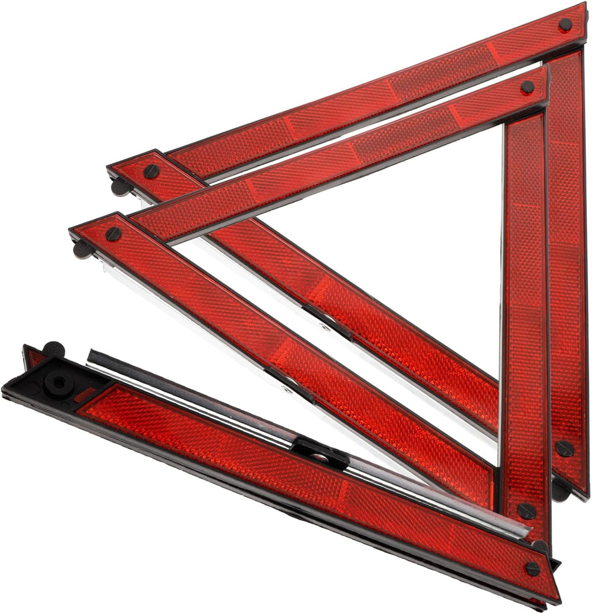 3pcs Reflective Warning Triangle Frame, ABS Portable Road Safety Sign