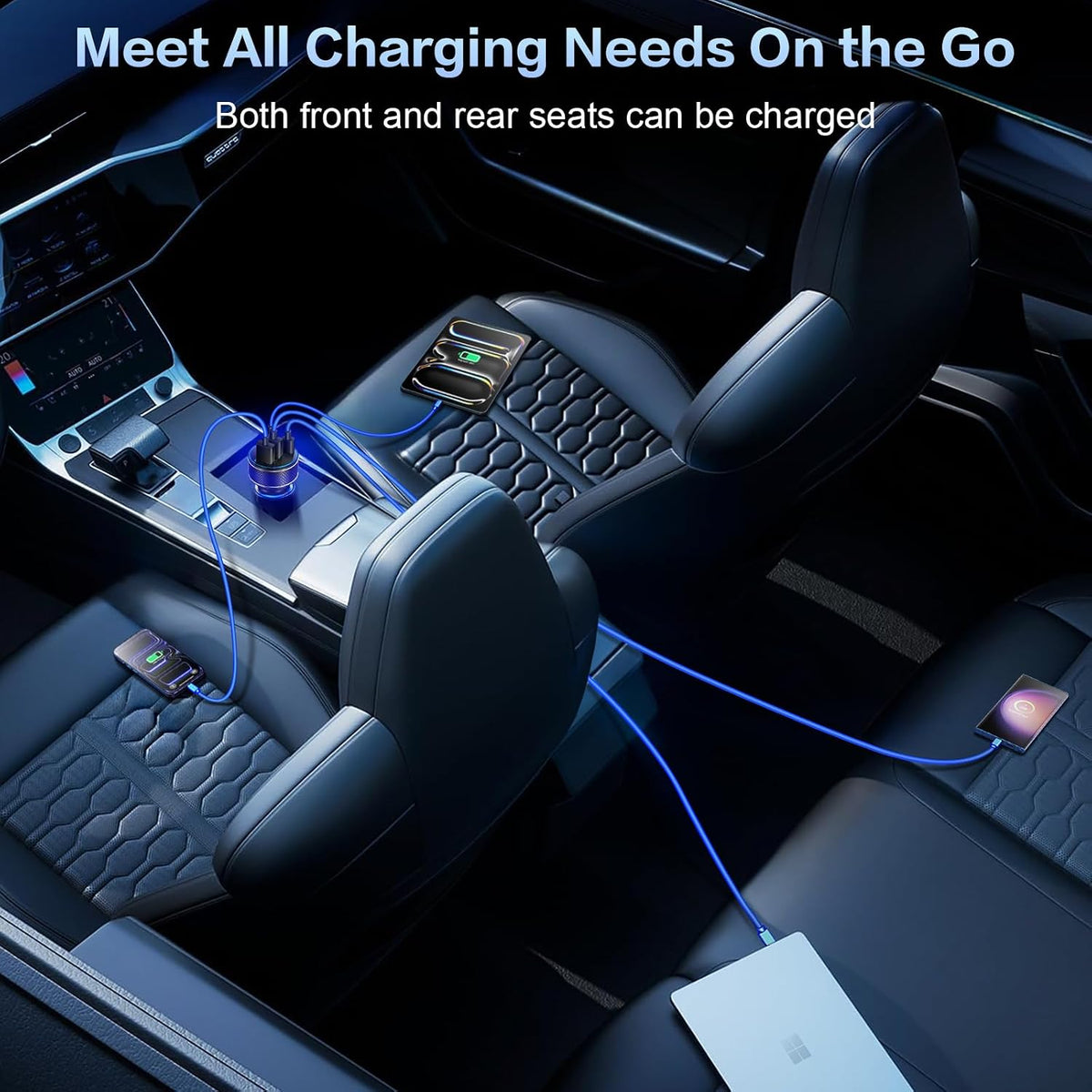 USB C Car Charger, Multi Port 90W Fast Charging Cigarette Lighter Adapter