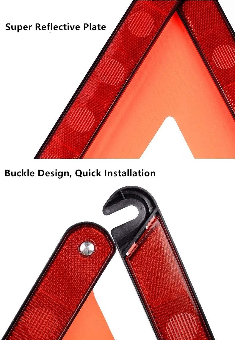 aikko Safety Triangle, 3 Pack Emergency Road Warning Reflector, Foldable