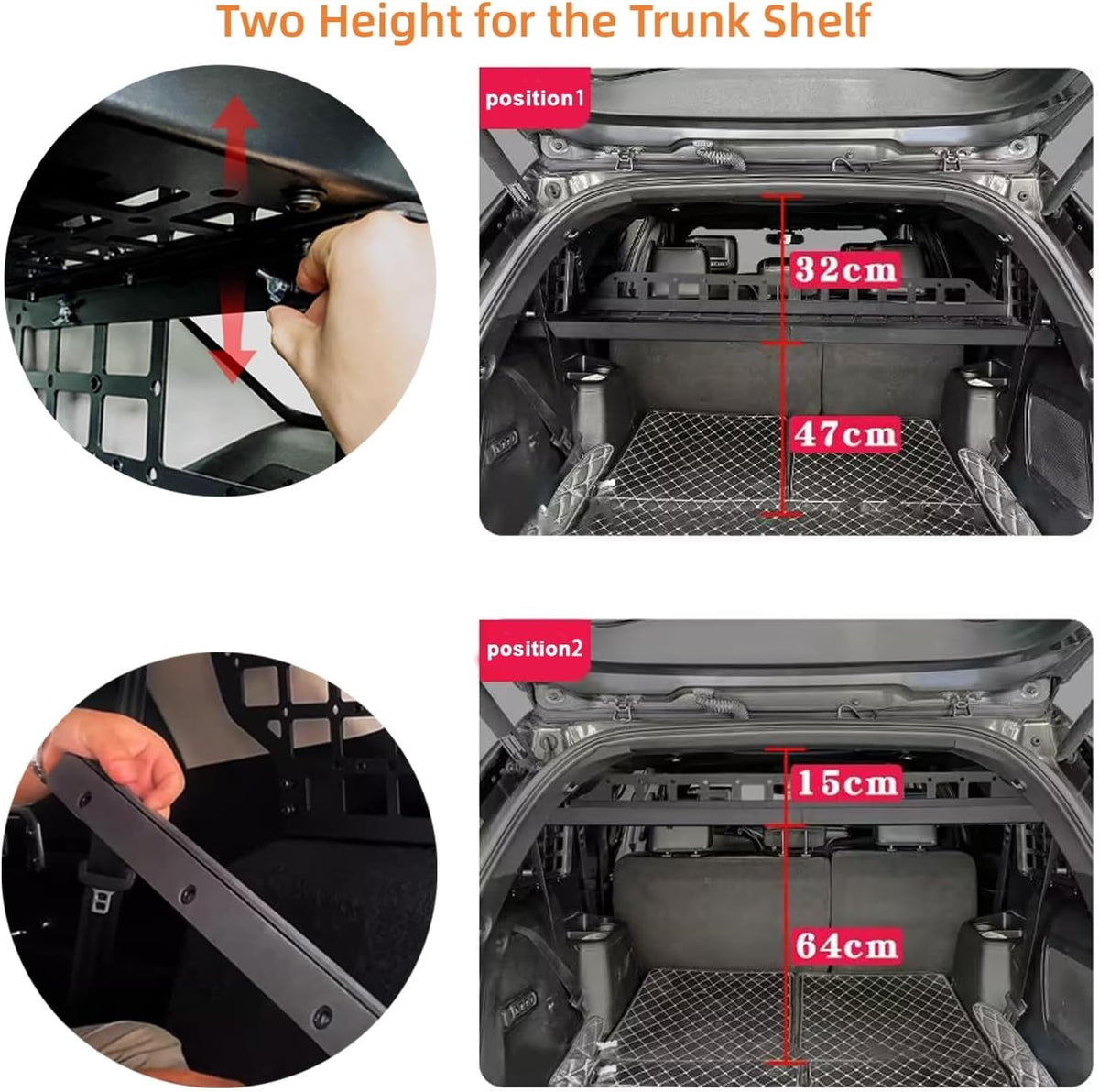 L2R for Ford Explorer 2011-2019 Molle Panel Rear Cargo Rack Basket Interior Luggage Carrier Modular Storage Panel Trunk Shelf Hanging Boards Organizer Kit (Side Panel + Trunk Shelf)