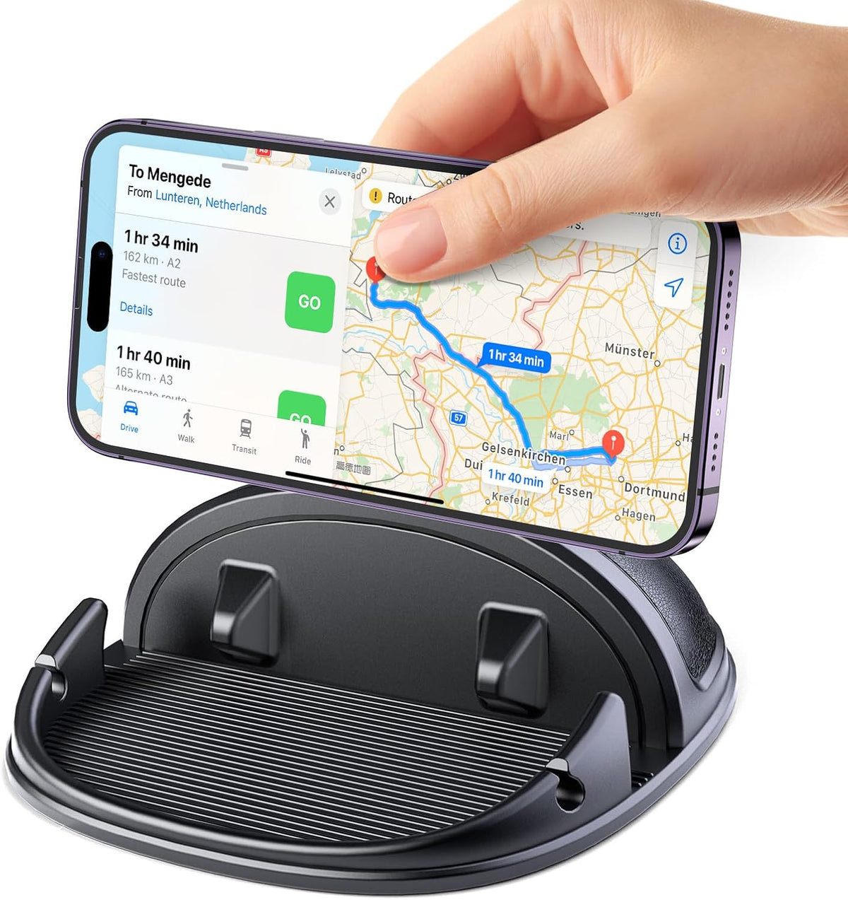 Beeasy Car Phone Holder Mount, 360° Rotation Dashboard Phone Holder, Silicone Non-Slip Cell Phone Car Mount, Universal for iPhone 17/16 Pro Max, Samsung, Google Pixel, All Smartphones & GPS