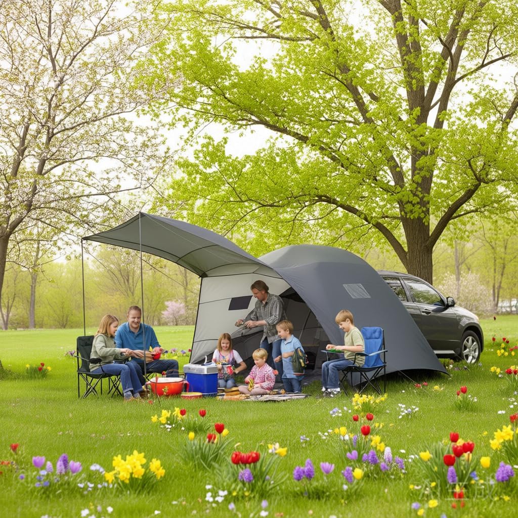 2-in-1 Hatchback Tent & Car Awning | SUV/Minivan Tailgate Sun Shelter for Camping, Beach, Road Trips Waterproof 3000MM UPF 40+
