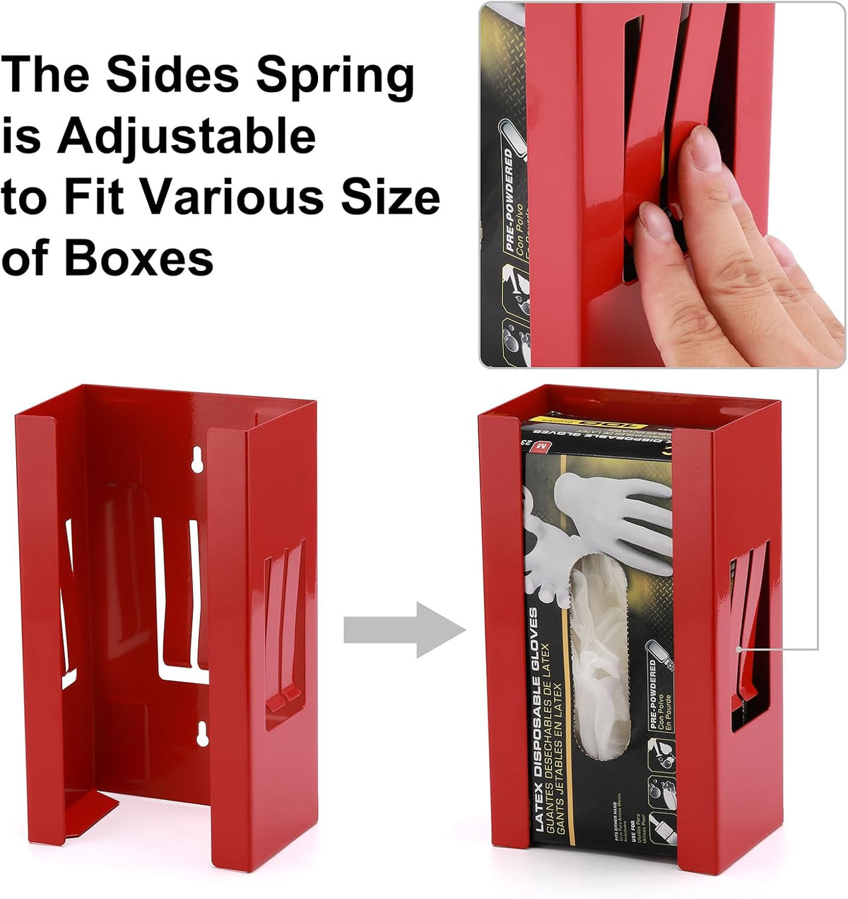 Mayouko Magnetic Dispenser Holder, Red Box Holder Wall Mount for Tissues, Disposal Gloves, Wipes, Tool Cart Accessory, 8LBS