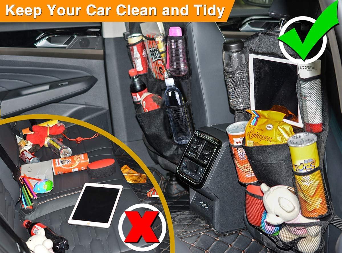 Backseat Organizer for Kids with USB/Headphone Hole - 2 Pack