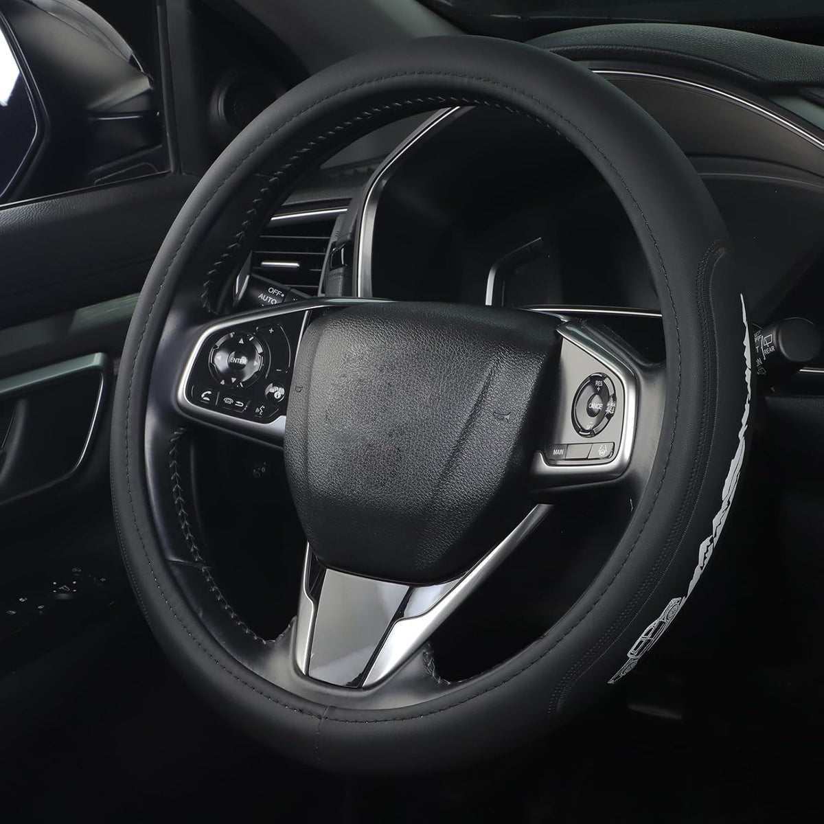 Auto Car Steering Wheel Cover Microfiber Leather Breathable Anti-Slip for Men Women Cross Jesus Christian Blessed Car Accessories